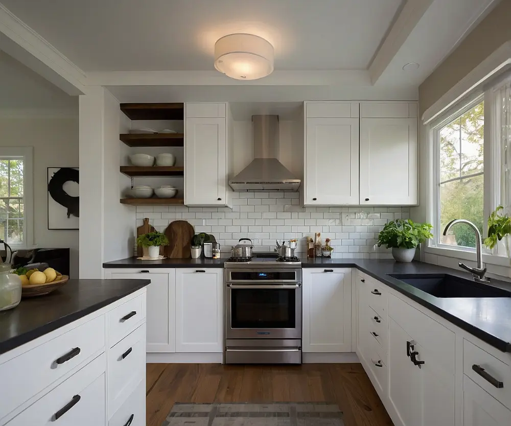 کابینت ال شکل سفید کابینت ال شکل سفید