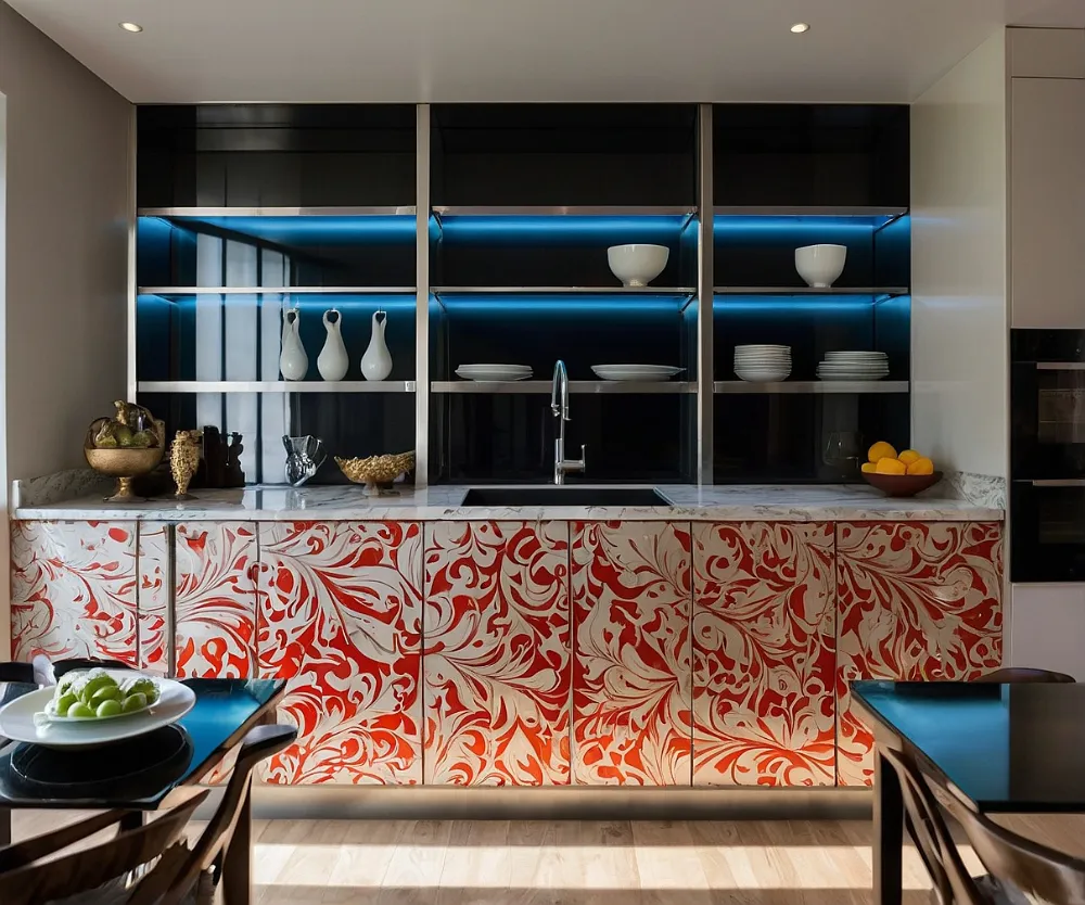 کابینت های‌گلاس طرح فانتزی