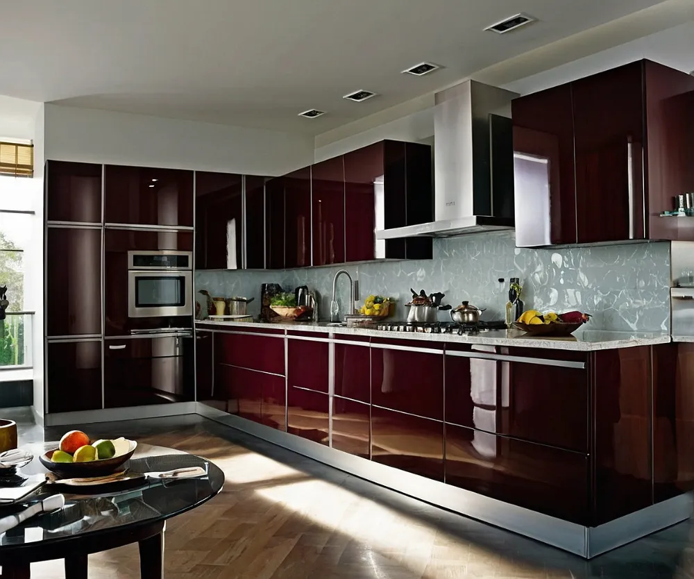 کابینت های‌گلاس طرح چرم بافت‌دار