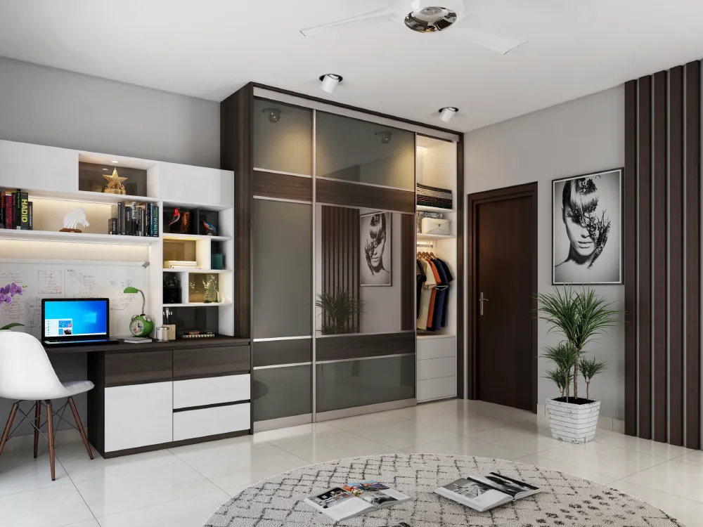 کمد دیواری ریلی آینه‌ دار