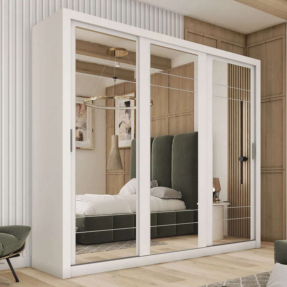 کمد دیواری ریلی آینه‌ دار