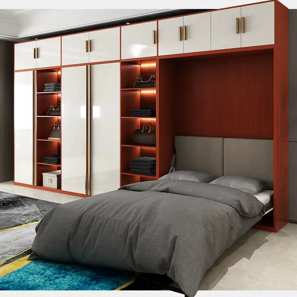 کمد دیواری ریلی با تخت تاشو