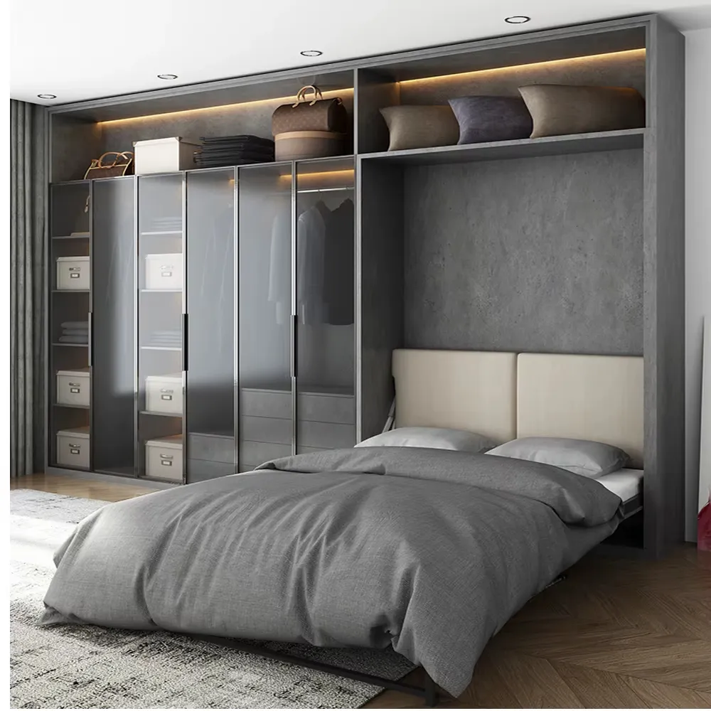 کمد دیواری ریلی با تخت تاشو