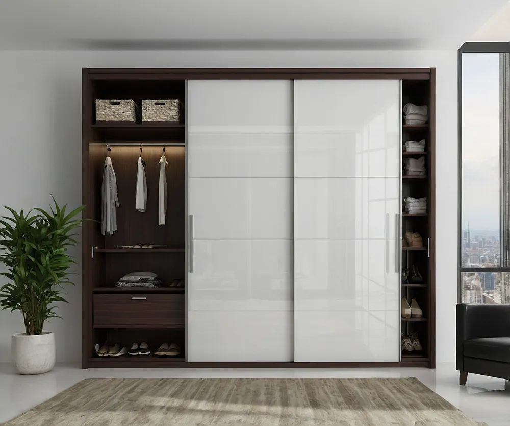 کمد دیواری ریلی سفید