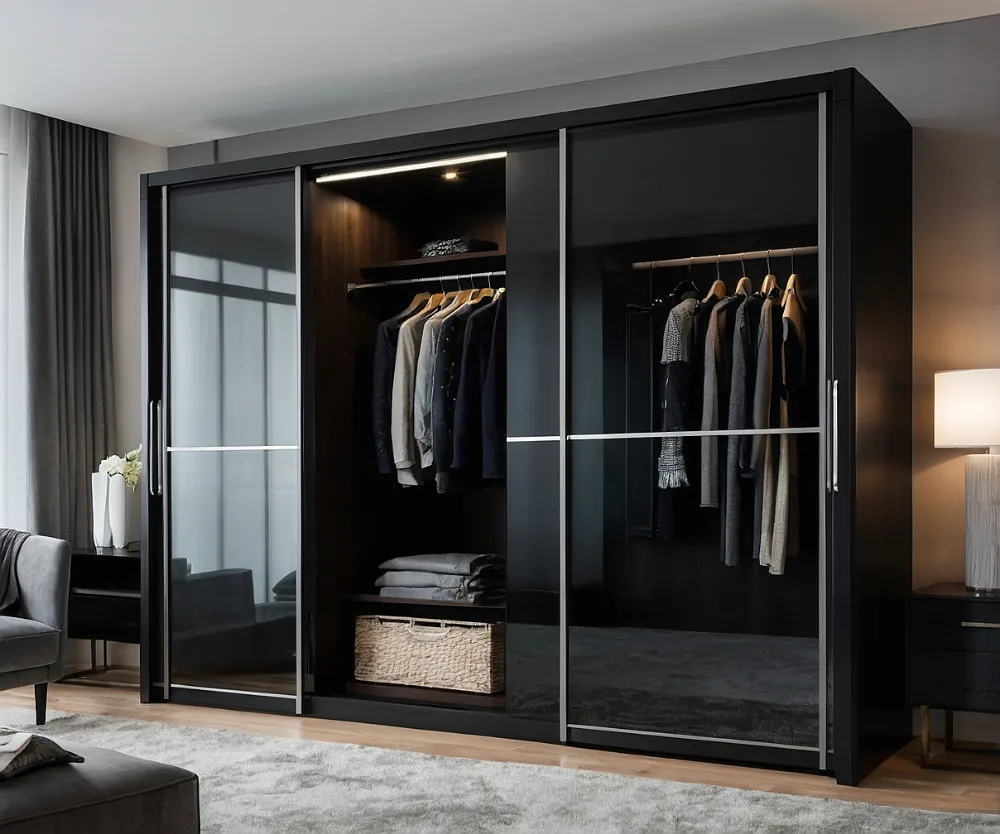 کمد دیواری ریلی مشکی