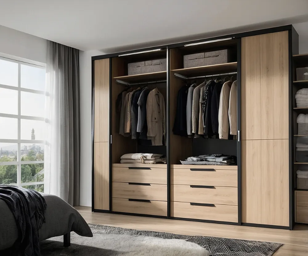 کمد دیواری ریلی کشو دار