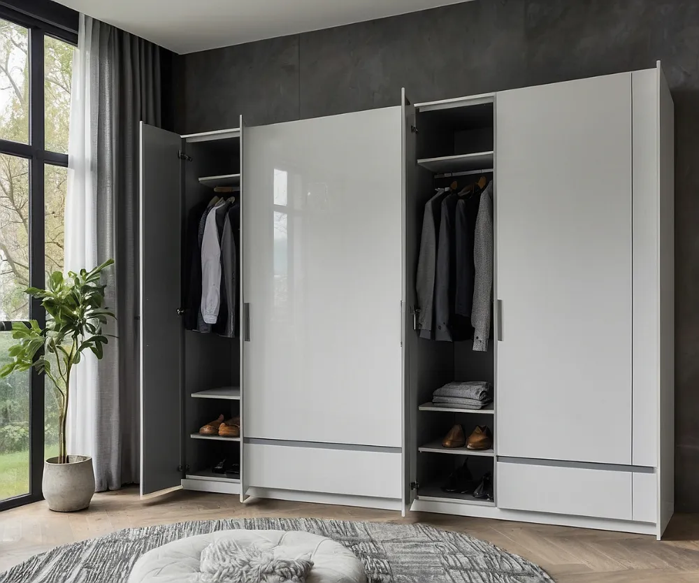 کمد دیواری سفید طوسی مات