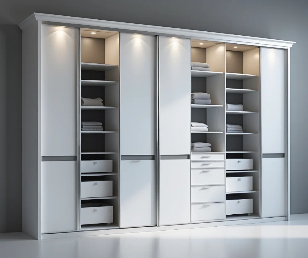 کمد دیواری سفید طوسی مدرن