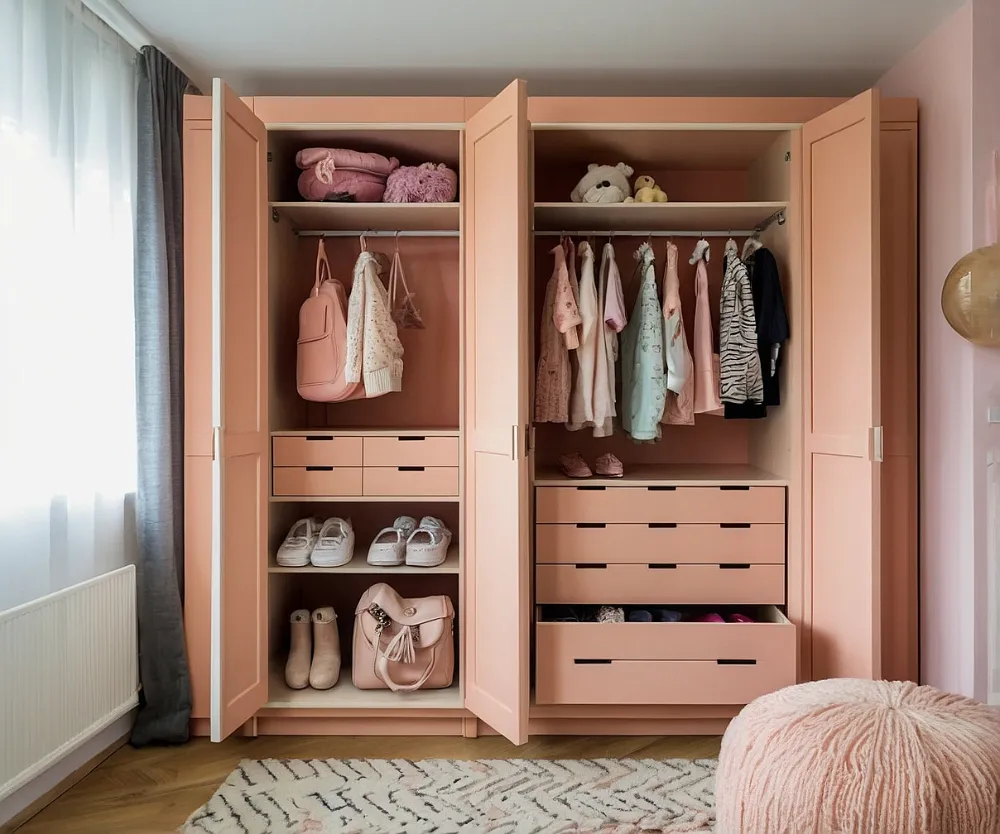 کمد دیواری اتاق کودک دخترانه هلویی