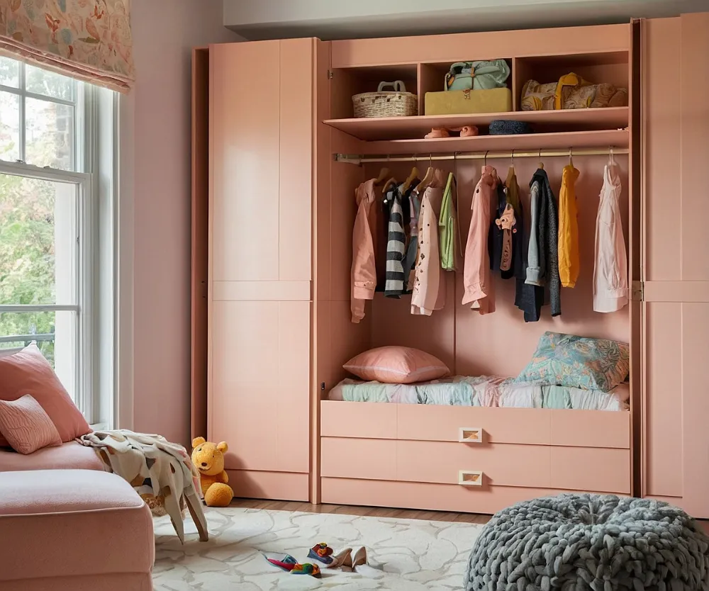 کمد دیواری اتاق کودک دخترانه هلویی