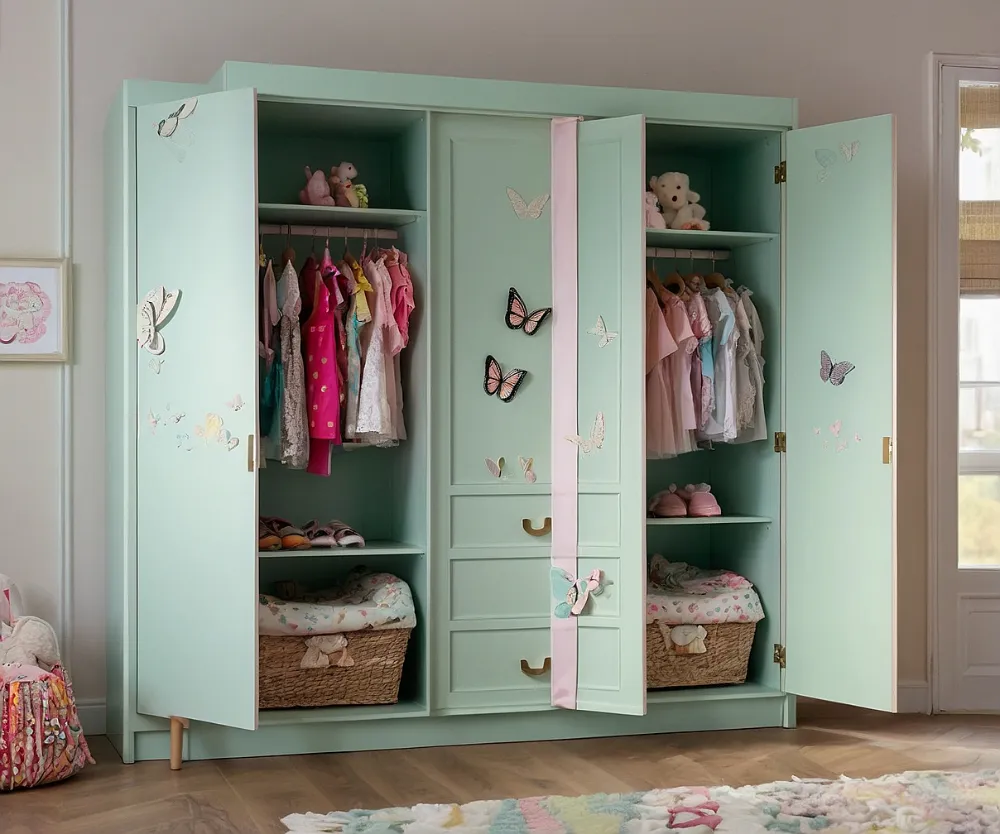 کمد دیواری اتاق کودک دخترانه پروانه ای