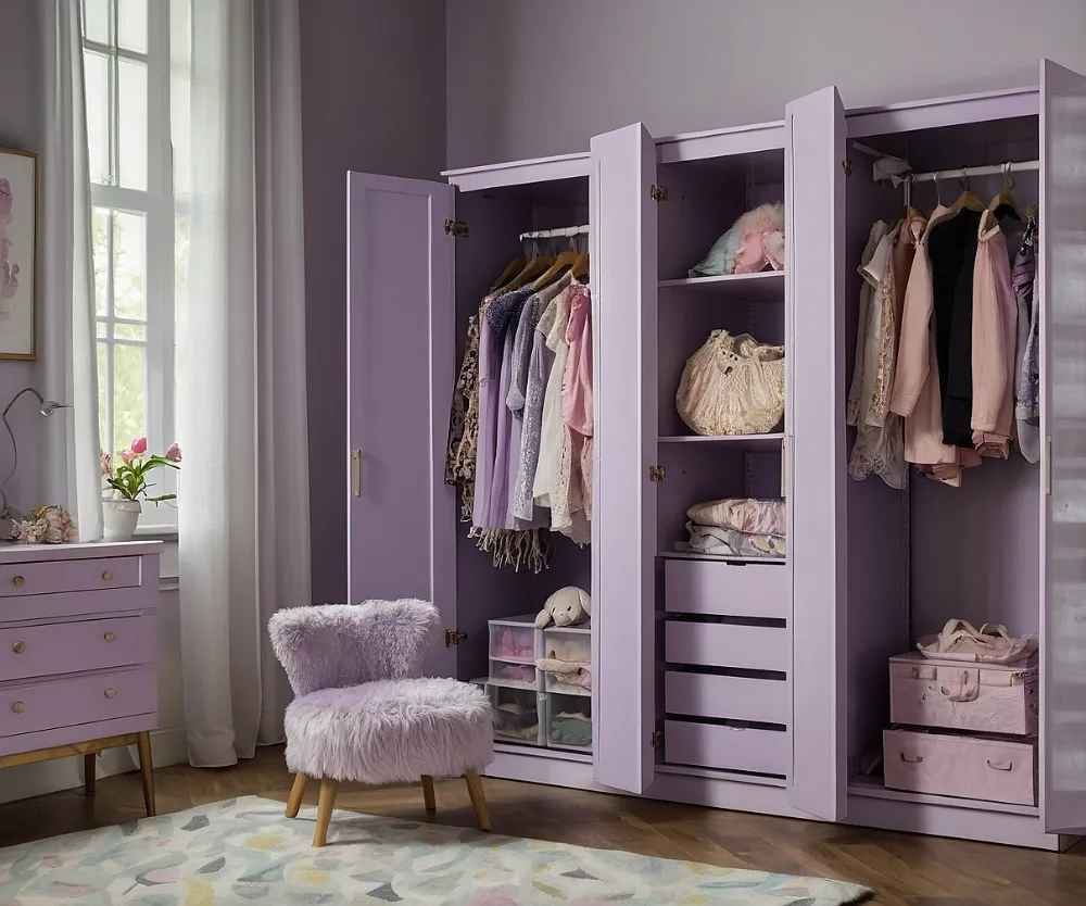 کمد دیواری اتاق کودک دخترانه یاسی