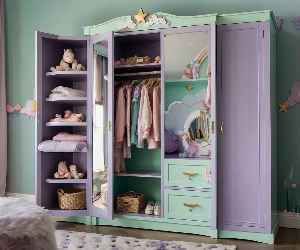 کمد دیواری اتاق کودک دخترانه یونیکورن