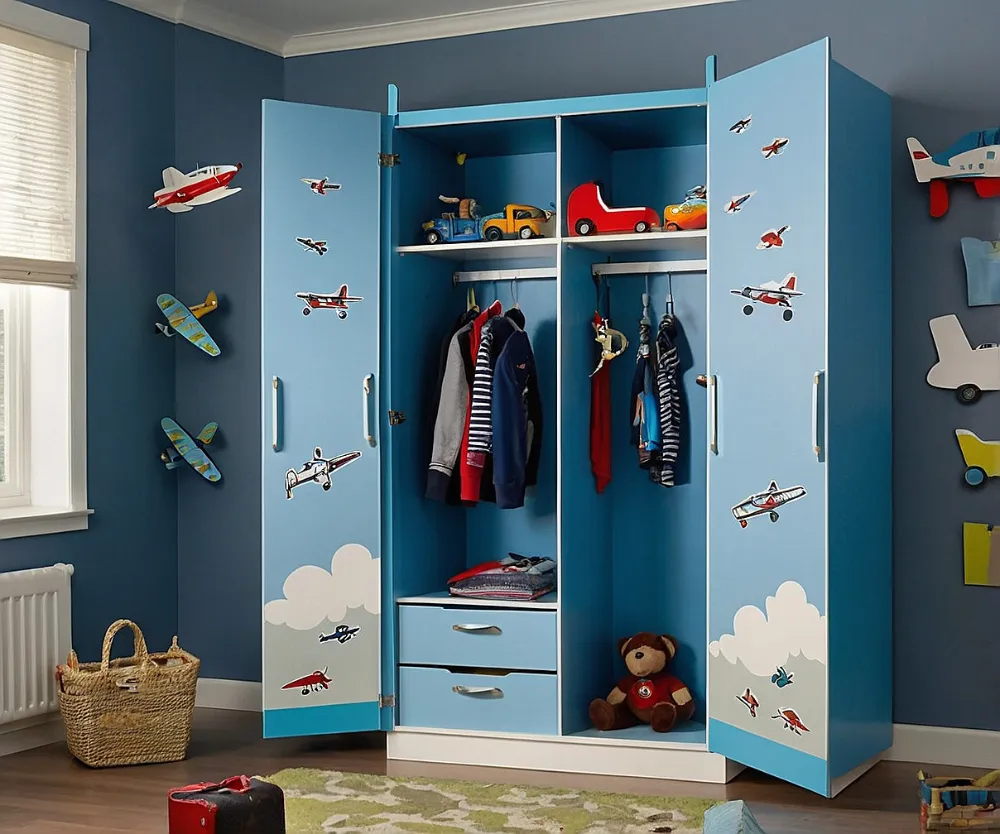 کمد دیواری اتاق کودک پسرانه طرح هواپیما
