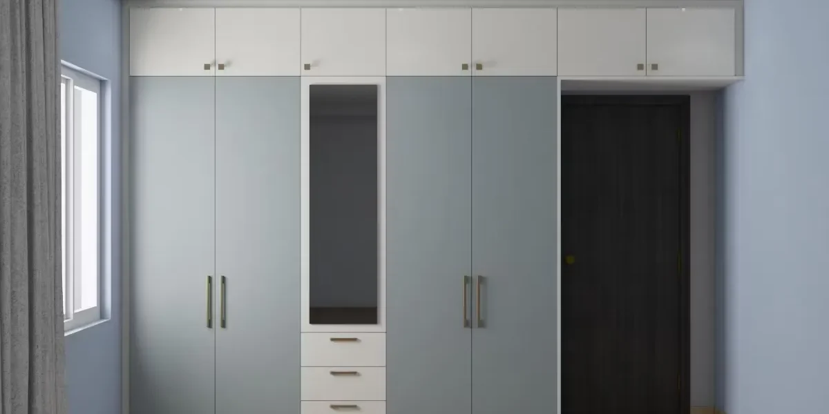 کمد دیواری سفید طوسی