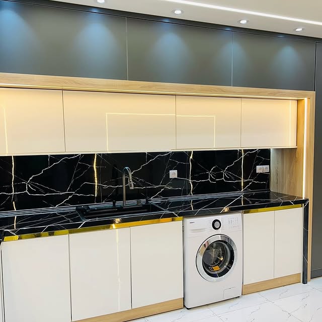 کابینت دو پله سفید سبز