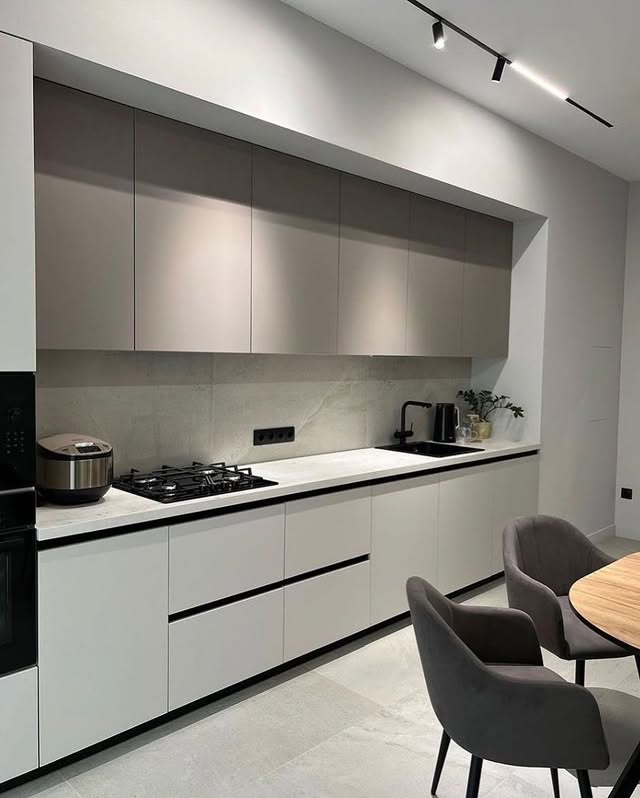 کابینت دو پله سفید طوسی