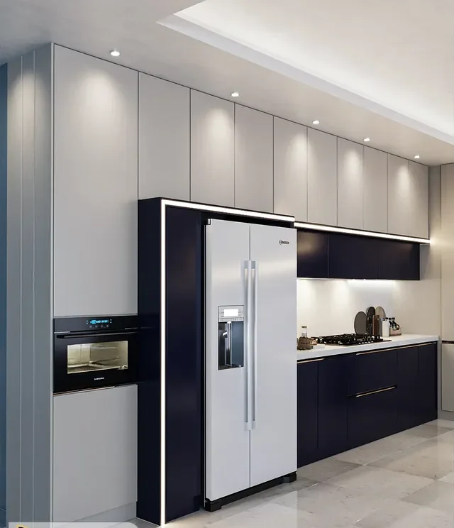 کابینت سفید سرمه ای