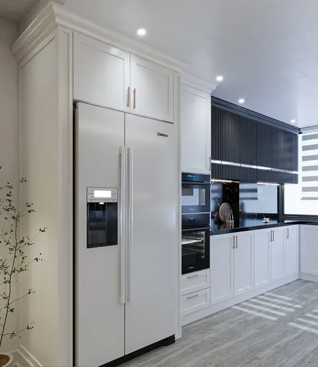 کابینت میله ای سفید مشکی