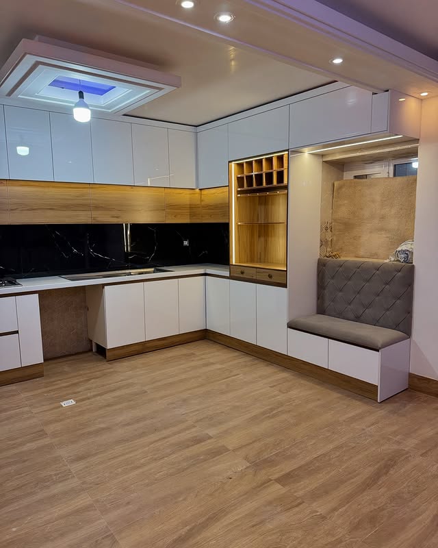 کابینت پله ای با نورپردازی مخفی