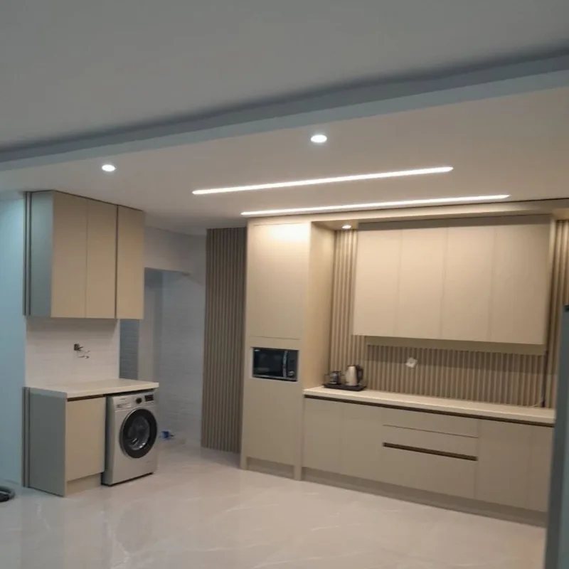 کابینت هایگلاس مدرن نسکافه‌ای روشن